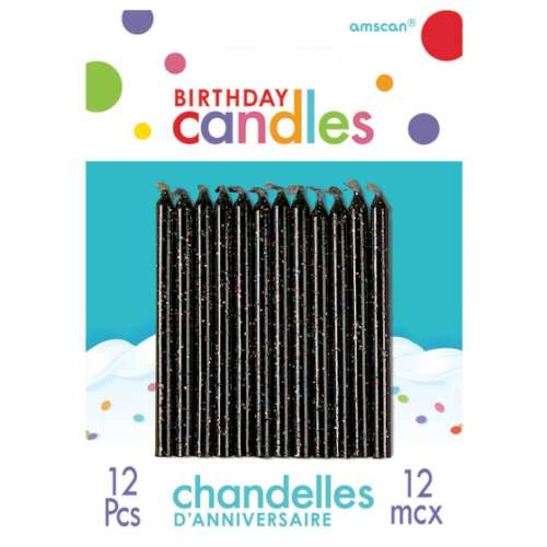 Black Glitter Candles - Click Image to Close